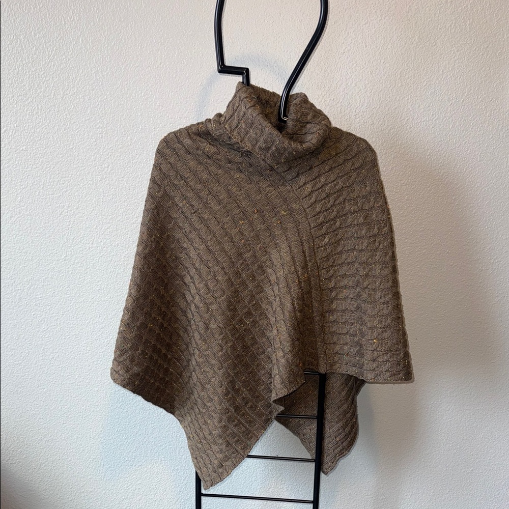 Brown Knit Poncho